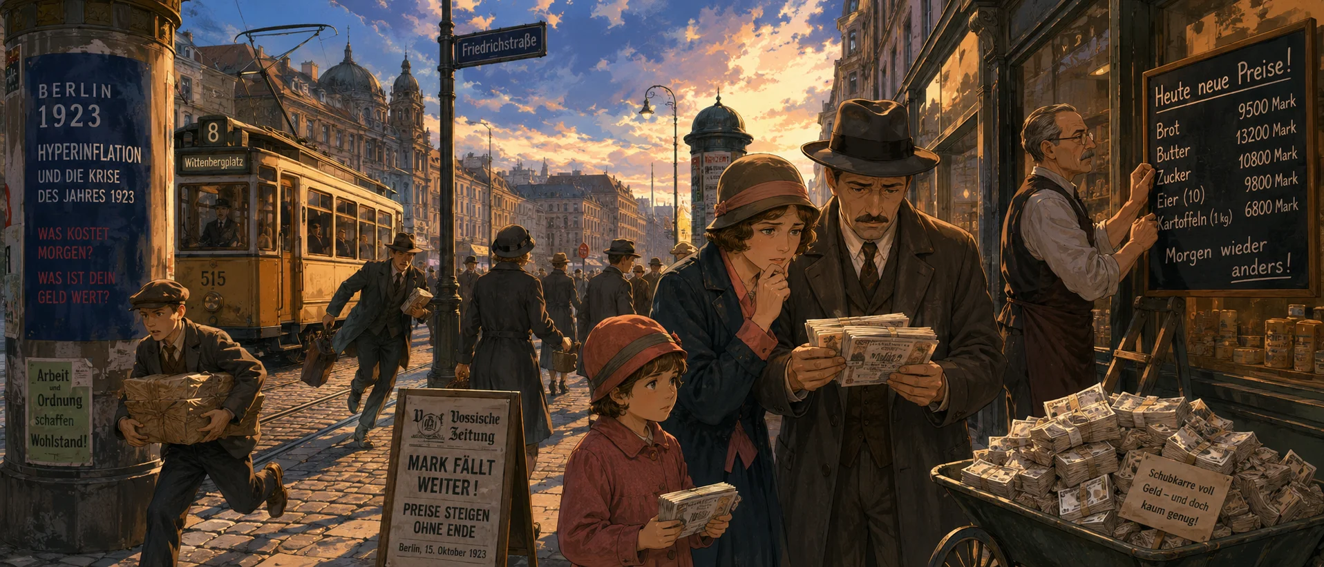 Hyperinflation in 1920s Berlin illustration