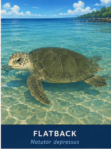 Flatback turtle (Natator depressus) underwater
