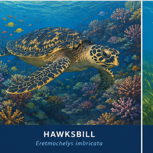 Hawksbill turtle (Eretmochelys imbricata) on reef