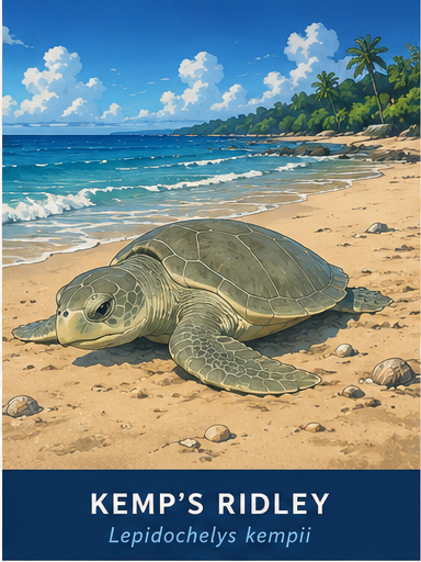 Kemp's ridley turtle (Lepidochelys kempii) underwater