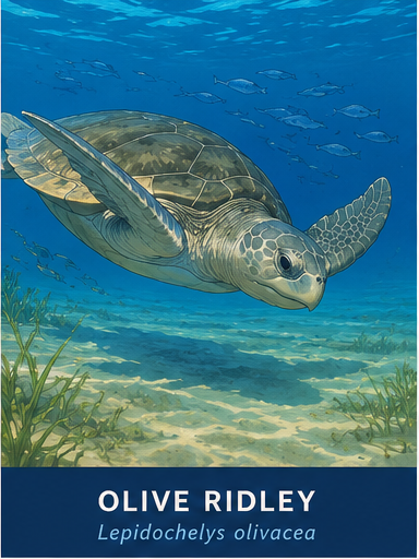 Olive ridley turtle (Lepidochelys olivacea) underwater